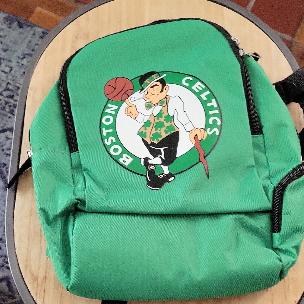Source Unknown Green Backpack with Celtics Logo